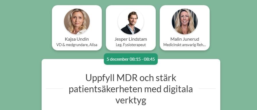 Webinar 5 dec: Uppfyll MDR – och stärk patientsäkerheten med digitala verktyg